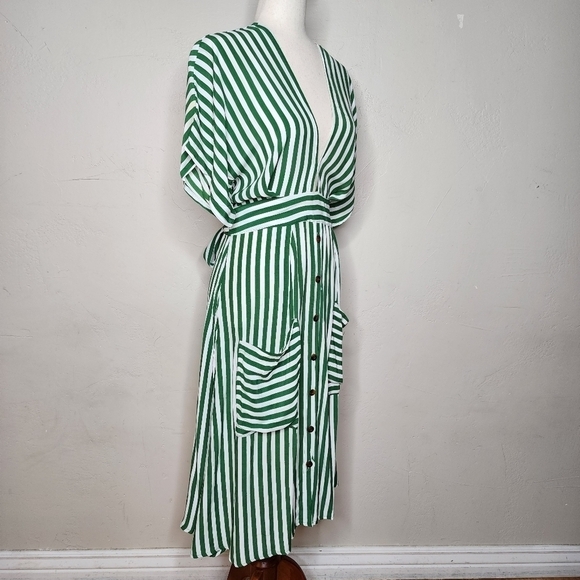 NWT Faithfull The Brand Milan Midi Striped Dress Size Medium - Picture 7 of 14